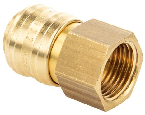 Druckluft Verschlusskupplung NW 7,2 x 1/2 Zoll Innengewinde, Dichtung NBR, Typ 26KA, Messing blank