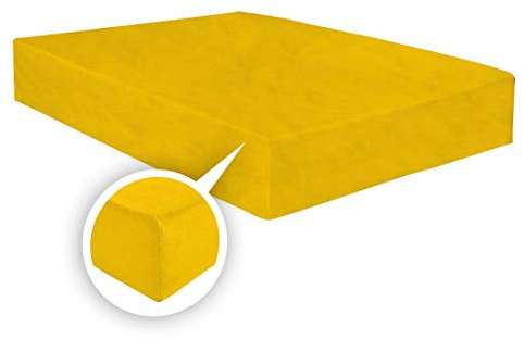 AR Textile Luxury Soft Brushed Cotton Thermal Flannelette Fitted Sheet 25CM/10 in, Warm Luxury Sheets in 7 colors, Fitted Sheet in (Mustard, King)