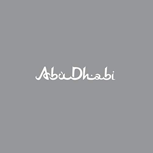 Schriftzug Abu Dhabi 10cm Auto Tür Spiegel Aufkleber Tattoo Deko Klebe Folie (weiß)