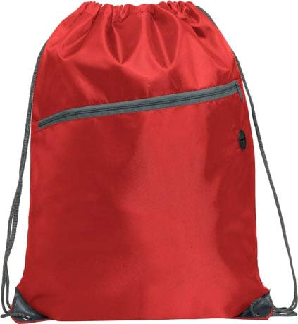 beSunshine Premium Waterproof Zipper Drawstring Bag Sports Gym Sack Swim PE Kit Shoe Bag (Red)