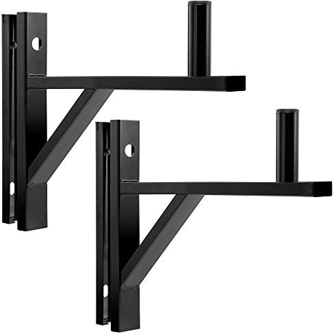 LyxPro Wall Mount Speaker Bracket for Professional Audio PA Speaker Holder Set of 2 Pair Heavy Duty Metal Supports 90 Lbs. Weight Capacity Interchangeable Posts Black - LYXWSB15B