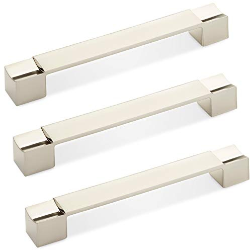 SOTECH 10 x Möbelgriffe SW106 BA 160 mm Edelstahloptik | Schrankgriffe Länge 183 mm Küchengriffe Breite 25 mm Schubladengriff Höhe 24 mm