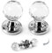 RAINZIN Crystal Door Handle 65mm Round Clear Glass Door Knobs Extra Large Kitchen Door Handle Interior Bedroom Pull Handle with Screw Set, Home Improvemaent Accessories, One Pair