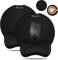 ELZO 2PCS Mouse Wrist Rest Support with Memory Foam Padding, Non-slip Rubber Base and Ergonomic Design for PC Computer Laptop Desktop (2 X Mouse Wrist Support Mat Black)