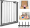 LZQ Treppenschutzgitter, Doppelschloss extra sicheres Metall-Türschutzgitter zum Klemmen, Schwarz, 75-85 cm, Türgitter Klemmgitter | 90° Stop | Schließt automatisch