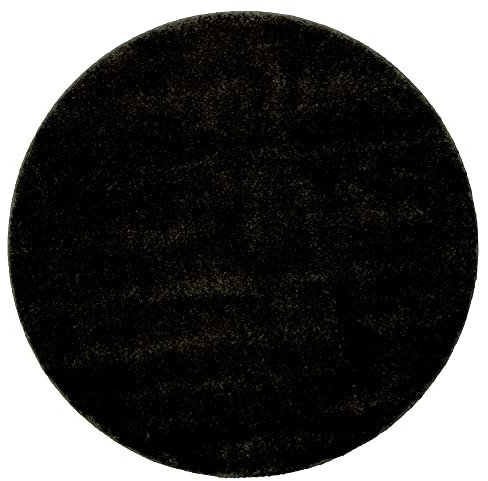 the carpet Marley eleganter Designer Teppich Wohnzimmer, weicher & pflegeleichter Kurzflor Wohnzimmerteppich in Schwarz, Teppich 120 x 120 cm