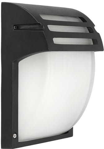 EDO Außenwandleuchte ZOFIN, Wandlampe aus Aluminium in schwarz, Wandleuchte mit E27-Fassung, max. 40 Watt, Außenleuchte, Gartenlampe Wasserdicht IP44, Eingangsleuchte für LED Leuchtmittel, EDO777373