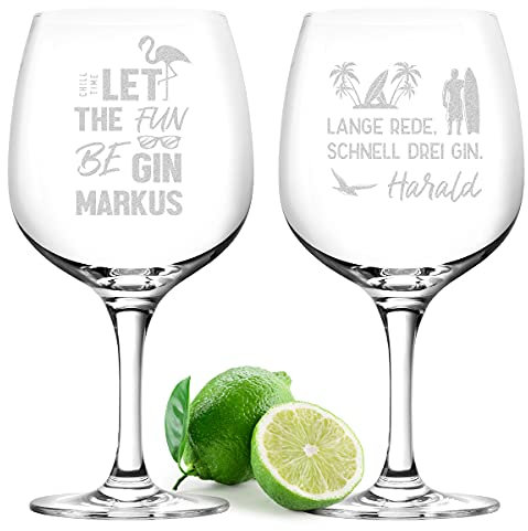 Lot de 2 verres à long drink personnalisés Gin Tonic - 755 ml - Verres gravés avec dictons - Gravure au laser - Verre à cocktail - Pour profiter de votre boisson d'été - boisson froide - phrase 7 et 8