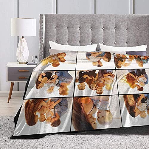 UOOYAA Personalisierte Decke Fotodecke Mit Eigenem Foto und Namen, Kuscheldecken Flauschige Wohndecke, Super Weiche Fotocollage Decke Fotogeschenk für Freunde, Familie, Liebhaber