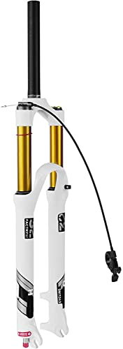 Fahrrad Luft MTB Vorderrad Gabel 26/27,5/29 Zoll, 140Mm Federweg Leicht Legierung 1-1/8 Mountainbike Federgabel 9Mm QR Weiß,26inch,Wire controlA