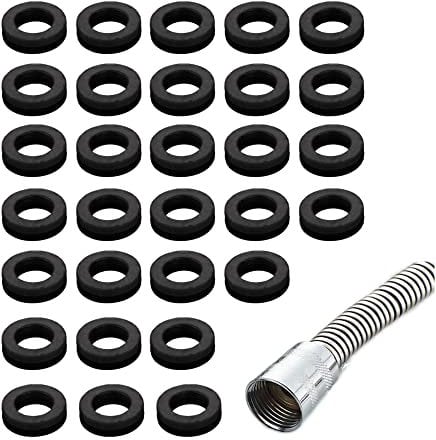 WSNDM 30 Pcs Duschkopf Gummi Unterlegscheiben, Selbstsichernde Laschen Tabs Unterlegscheibe Fest Innerhalb Ausstattung Für 1/2 Zoll Duschschlauchköpfe Für Gartenschläuche Durch Wasserhahn Ersetzen
