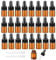 Alledomain 24Pcs, 2Ml Amber Glass Sample Dropper Bottles, Empty Mini Bottles with Dropper Pipettes Black Cap Refillable Small Sample Vials Container for Essential Oil Perfume Cosmetic Liquid