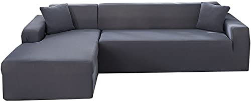 ZZDZW L-Förmige Sofabezug Sofahusse L U Form Rechts Links Couchbezug Grau Sofabezüge Für 1 2 3 4 Sitzer Elastische Couch Bezug Beige Sofa Überzug Ecksofa Sofa Hussen Abdeckung