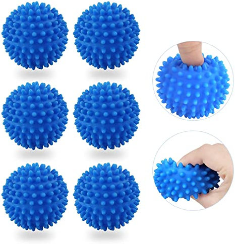 JINYUNMIN 6 Stück Waschkugel für Waschmaschine,Trockner Ball,Washing Ball for Washing Machine,Trocknerbälle für Wäschetrockner,Wiederverwendbare ,für Heim Kleidung Reinigung (Blau)