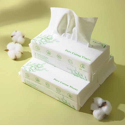 U2Pick Toallitas faciales desechables de algodón puro suave para uso seco y húmedo, toalla removedora de maquillaje para pieles sensibles o toallitas de bebé, sin perfume, 20 x 20 cm (paquete de 3)