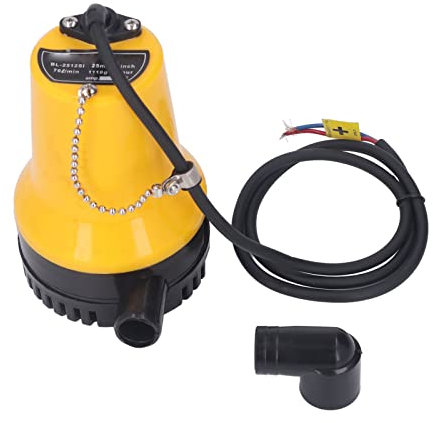 Bilge Pump, Electric Bilge Pump 50W High Lift 25mm Caliber Low Noise Marine Submersible Boat Sump Pump (DC12V)