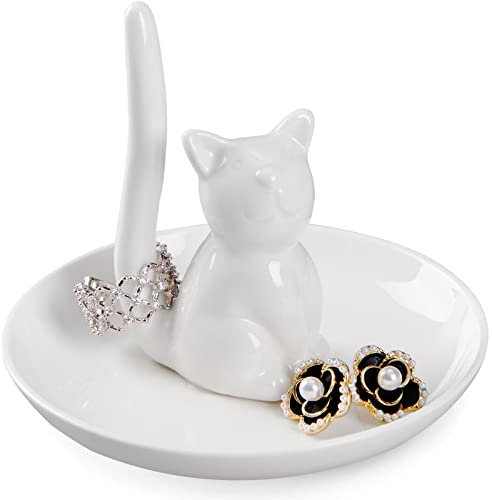 Spegiffu Schmuckschale für Katzenliebhaber, Verlobungsring, Hochzeitsringhalter, lustige Themen-Geschenke für Frauen, Katzen-Dame, Mutter, Freunde – Geburtstag, Weihnachten, Valentinstag