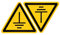 PATIKIL Triangolo Prestare Attenzione Messa terra Avviso Cartello Auto Adesivo Giallo con Nero Parole 50mm/1.95 per Macchina, Strumento e Attrezzatura Superficie 2pz