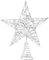 VEYLIN Christmas Tree Topper, Silver Glittered Hollow Christmas Tree Topper Star for Christmas Tree Ornament(Silver)