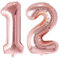 Vthoviwa 40 Zoll/18 Farbens Luftballon Zahlen 12/21 Rosegolden, Helium Luftballon 12/21. Geburtstag Foil Ballon, 0123456789,10-19,20-25,30,40,50,60,70,80,90, Folienballon 12/21 Party Dekoration