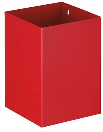 PROREGAL Viereckiger Papierkorb zur optionalen Wandmontage | 21 Liter | Rot