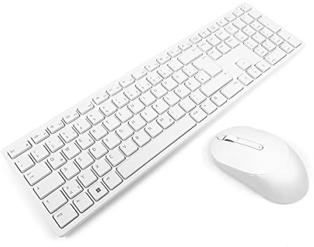 Dell KM5221W White GERMAN Pro Wireless Keyboard & Mouse Combo Bundle (Renewed)