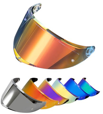 PSLER Für AGV K6 K6s Visier Verspiegelt Helmvisier, Helmgesichtsschutz Getöntes Visier Motorradhelm Zubehör Ersatz(Auroraklares Rot)