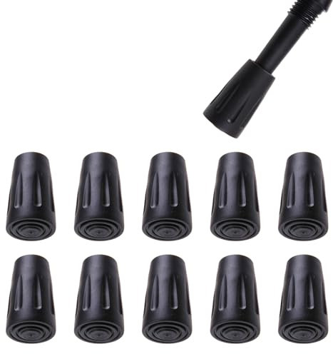 Profi Wanderstock Aufsatz Set,Wanderstöcke Aufsätze,Nordic Walking Pads,Gummipuffer für Wanderstöcke,Gehstock Gummispitzen,für Wanderstöcke Aufsätze für Walkingstöcke Gehstützen,10 Stück,Schwarz