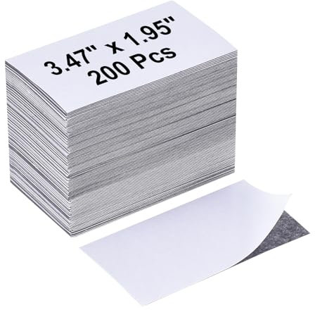 PATIKIL Visitenkartenmagnete 200 Stück 3,5 x 2 Selbstklebende Magnetfolie für Visitenkarten Foto Wand