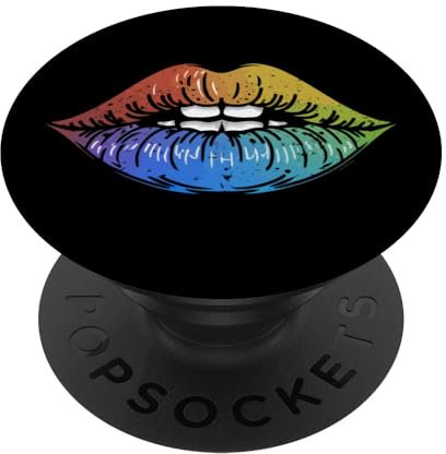 Regenbogen Kiss Kuss Kussmund PopSockets mit austauschbarem PopGrip