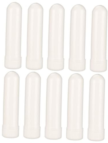 Ipetboom 10 Stk Schnorchel ätherisches Öl Nachfüllbare Inhalatoren mit ätherischen Ölen Inhalationsröhrchen DIY Naseninhalatoren Aromatherapie-Inhalatoren Minze Container Pack Plastik Weiß