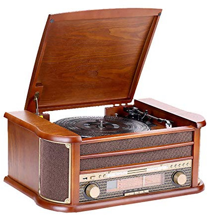 Giradischi in vinile Fonografo retrò in legno Giradischi in vinile Radio vintage Giradischi antico Giradischi ufficio