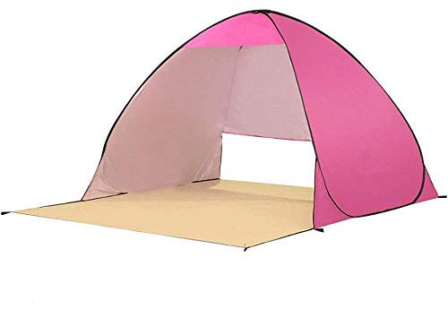 Familienzelt, Campingzelt, 2 – 3 Personen, Strandzelt, Super-Strandschirm, Outdoor-Sonnenschutz, Cabana, automatisches Pop-Up-Outdoor-Zelt (Bl? A) (Rosa A)