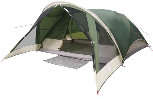 vidaXL Familienzelt, Campingzelt für 6 Personen, Gruppenzelt mit Abnehmbarem Überzelt, Outdoor Zelt Trekkingzelt Leicht Tragbar, Grün Wasserdicht