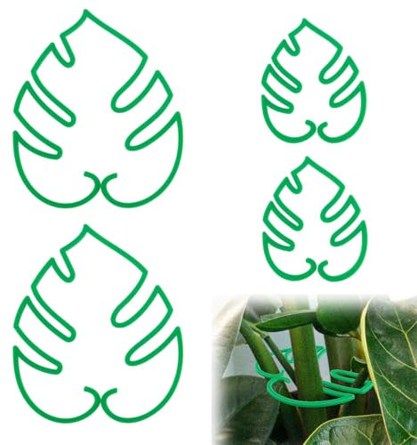 4 PCS Monstera Plant Support, Monstera Plant Support Ring, Monstera Support, Monstera Shaped Plant Support, Plant Support Ring, Monstera Plant Support Stand for Plant Stakes for Indoor Outdoor Plants