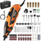 Durofort Mini Amoladora Eléctrica 180W, 6 Velocidades Ajustables 8000-35000 RPM, 212 Accesorios & Interruptor Seguro y Estuche - Herramienta Rotativa para Tallar, Cortar, Pulir, Taladrar