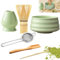 WDKXCN Matcha Whisk Set, Matcha Tea Set, Matcha Set Whisk and Bowl, Scoop, Spoon, Sifter, Matcha Whisk Holder, Matcha Kit for Matcha Tea Ceremony (Green A)