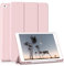 HMTDIYOU Hülle für iPad 9. 8. 7. Generation, Hülle mit Stifthalter für iPad 9/8/ 7 2021/2020/ 2019 10,2 Zoll, Weiche Silikon Schutzhülle, Automatisches Schlafen/Aufwachen, Rosa
