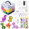 VerLuky 5mm Bügelperlen Dinosaurier Set,10000 Stück 24 Farben Steckperlen mit Dreilagiger Aufbewahrungsbox,Bügelperlen Platten und 5 Bügelpapier,DIY Bügelperlen fur Kinder Geschenk Bastelideen
