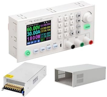 TIEOAXFT RD RD6030 RD6030W 60V 30A DC Banco de Voltaje Reductor Ajustable Fuente de alimentación regulada convertidor Buck Carga de batería y Fuente de alimentación de 1500W(RD6030-W S800)