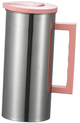 MagiDeal Pichet D'eau En Acier Inoxydable, Cruche à Eau Inox Carafe1.8 L, Pichet à Boire Froid Maison Métallique à Eau pour Rassemblements de Vacances Travel, Servir de L'eau, Des Jus de Fruits, Rose