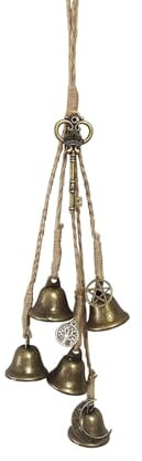 Hexenglocken Windspiel Garten, Metall Windspiele für Draußen Hängend, Klangspiel mit Klarem Ton, Vintage Deko für Terrasse Hof und Fenster, Handgefertigte Geschenkidee (Hausschutz & Segen)