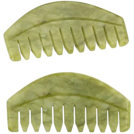 Lantelme Jade Stein Massagegerät Gua Sha Kamm | Für natürliche Entspannung und strahlende Haut Körper und Kopfhaut Massage und Pflege | Massagekamm Jadekamm Massagekamm (Kamm)