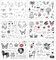 6Feuilles Tatouages Temporaires Mariée Mariage Faux Autocollants Noir Rouge Feuille Gâteau Ange Papillon Lèvres Nœuds Cœur Oiseau Anneau Tattoos Étanche Accessoire Décoration pour Fête Mariage EVJF