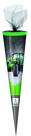 Livepac-Office Schultüte mit Namensgravur - Zuckertüte - 70cm - rund - Deutz Traktor