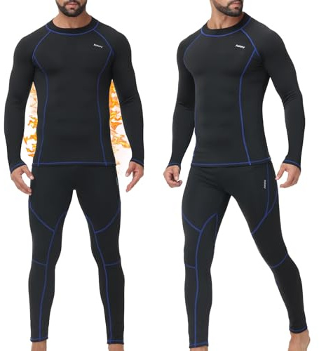 FALARY Thermounterwäsche Herren Set Winter, Funktionsunterwäsche | Skiunterwäsche, Warme Lange Thermo Unterwäsche, Atmungsaktiv Thermohose & Thermounterhemd für Männer, Outdoor & Sport