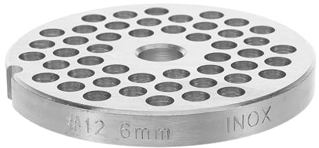 Générique Plaque de Hachoir à Viande Inox 12 Trous Ronds 6 Mm, Accessoire de Meulage pour Hachoir Manuel, Compatible Usage Domestique, Pièce de Rechange Solide et Facile à Nettoyer