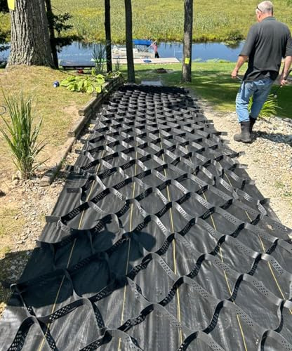 GJZQDKX Géogrilles stabilisatrices de 5 cm à 10 m de Long pour allées et chemins en Gravier : Drainage amélioré, contrôle de l’érosion et aménagement paysager – Idéales pour Les pentes et