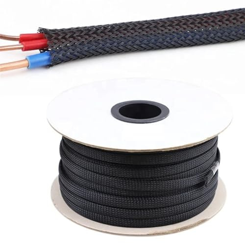 Copri Cavi Elettrici Lunghezza manicotto cavo nero PET 1/3/5/50/100 metri Cavo di protezione linea dati con guaina intrecciata isolata(10 Meter,20 mm)