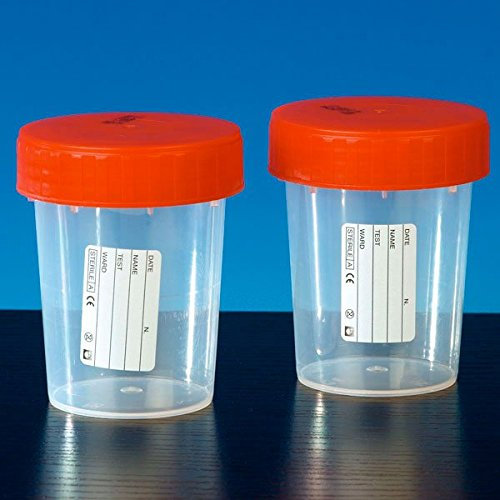 Servoprax 105178 urine Gobelet avec couvercle à visser Rouge, 180 ml (Lot de 200)